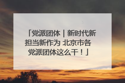 党派团体｜新时代新担当新作为 北京市各党派团体这么干！